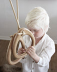 RINGS anillas de gimnasia | roble - cuerda blanca