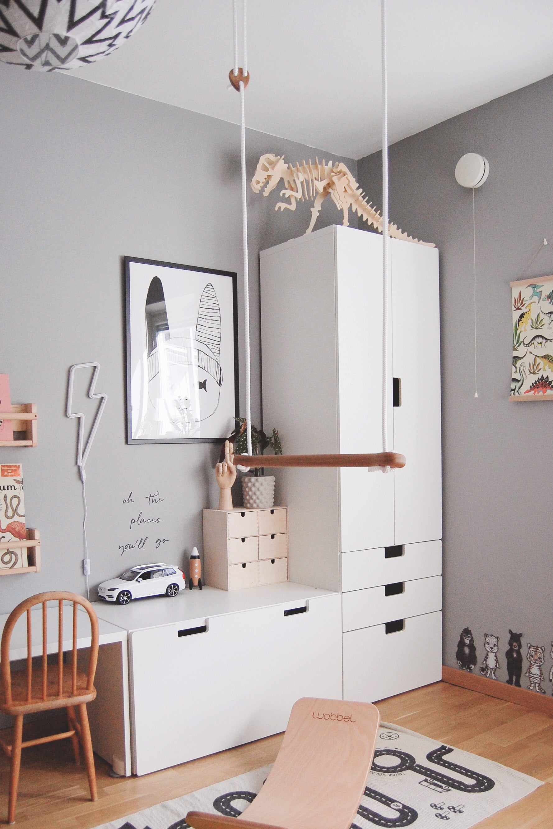 BONE trapeze | oak - white rope
