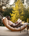 LAAKSO outdoor chaise longue | brun