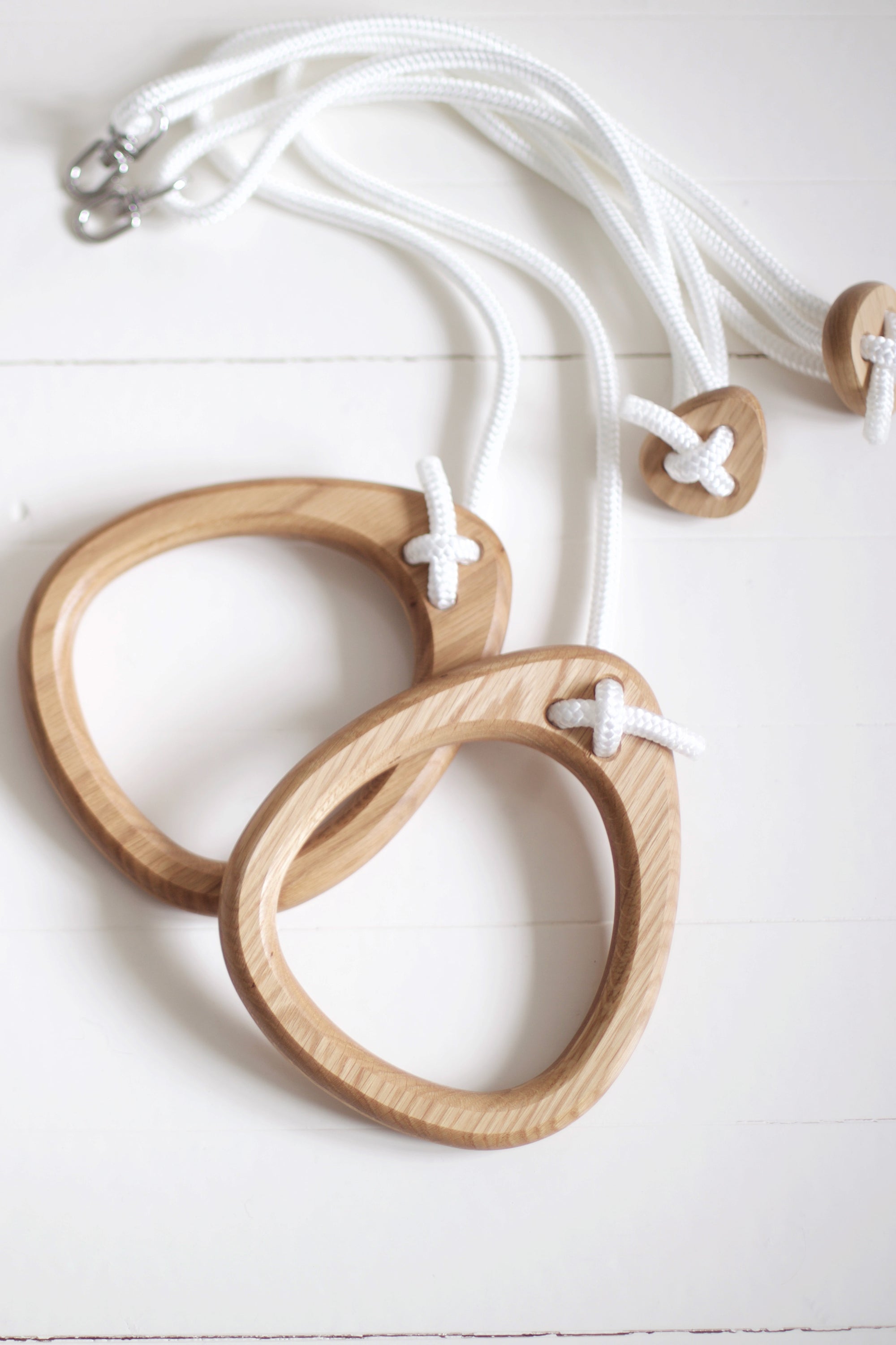 RINGS anelli da ginnastica | quercia - corda beige