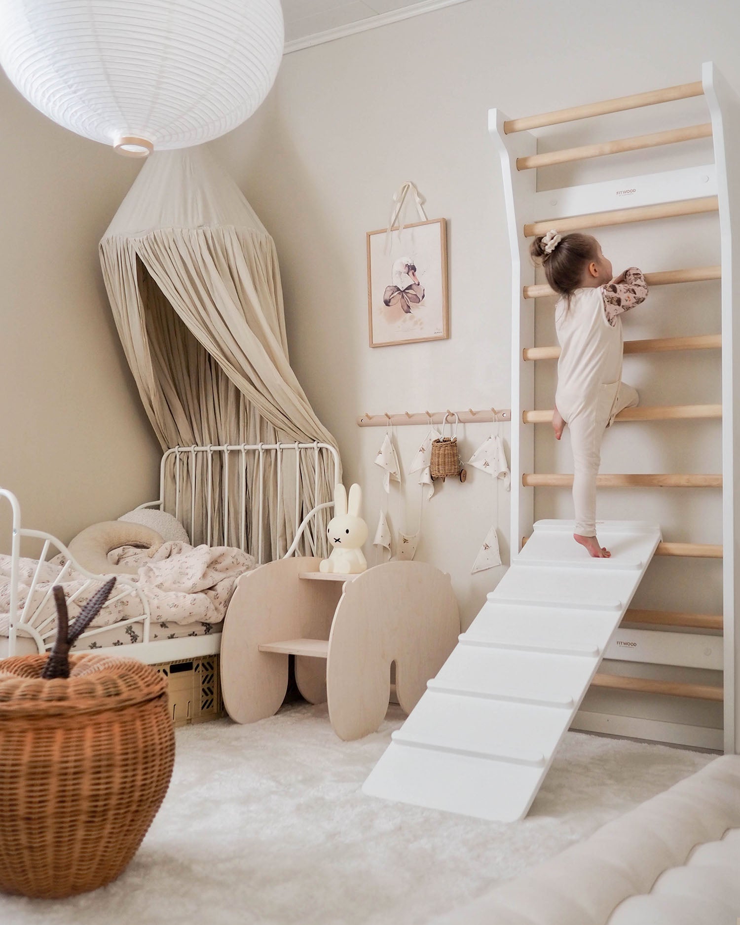 TAIMI MINI wall bars | white - birch – FitWood