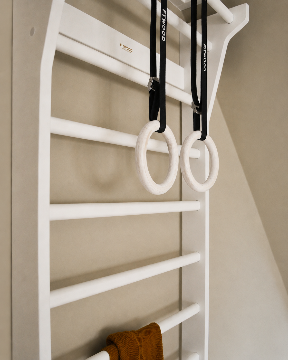 ULPU MINI gym rings | white waxed - black straps