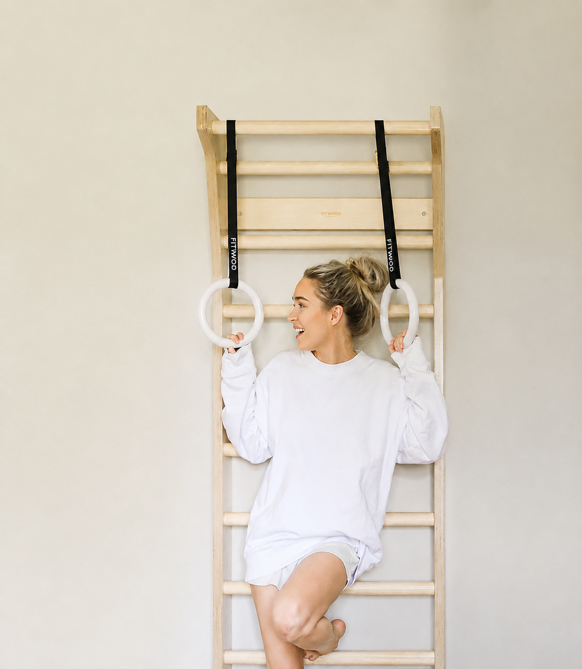 ULPU gym rings | white - black straps
